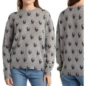 NWOT$448 Anthropologie Skull Taliah 💯 Cashmere sweater XS, 41” bust, 23” long.
